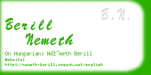 berill nemeth business card
